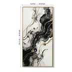 Large Framed And Abstract Wall Art, Minimalist Canvas Prints (Set of 2) - White / Black