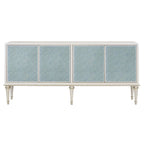 Ansaldo - Console Cabinet - Pearl White & Silver Shimmer