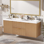 Modern Wall Mounted Bathroom Vanity, Soft Close Doors