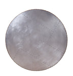 Tamas - 16" Coffee Table - Aluminum & Cocoa Top Grain Leather