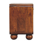 Open Woven Bedside Table, 1 Drawer - Chestnut