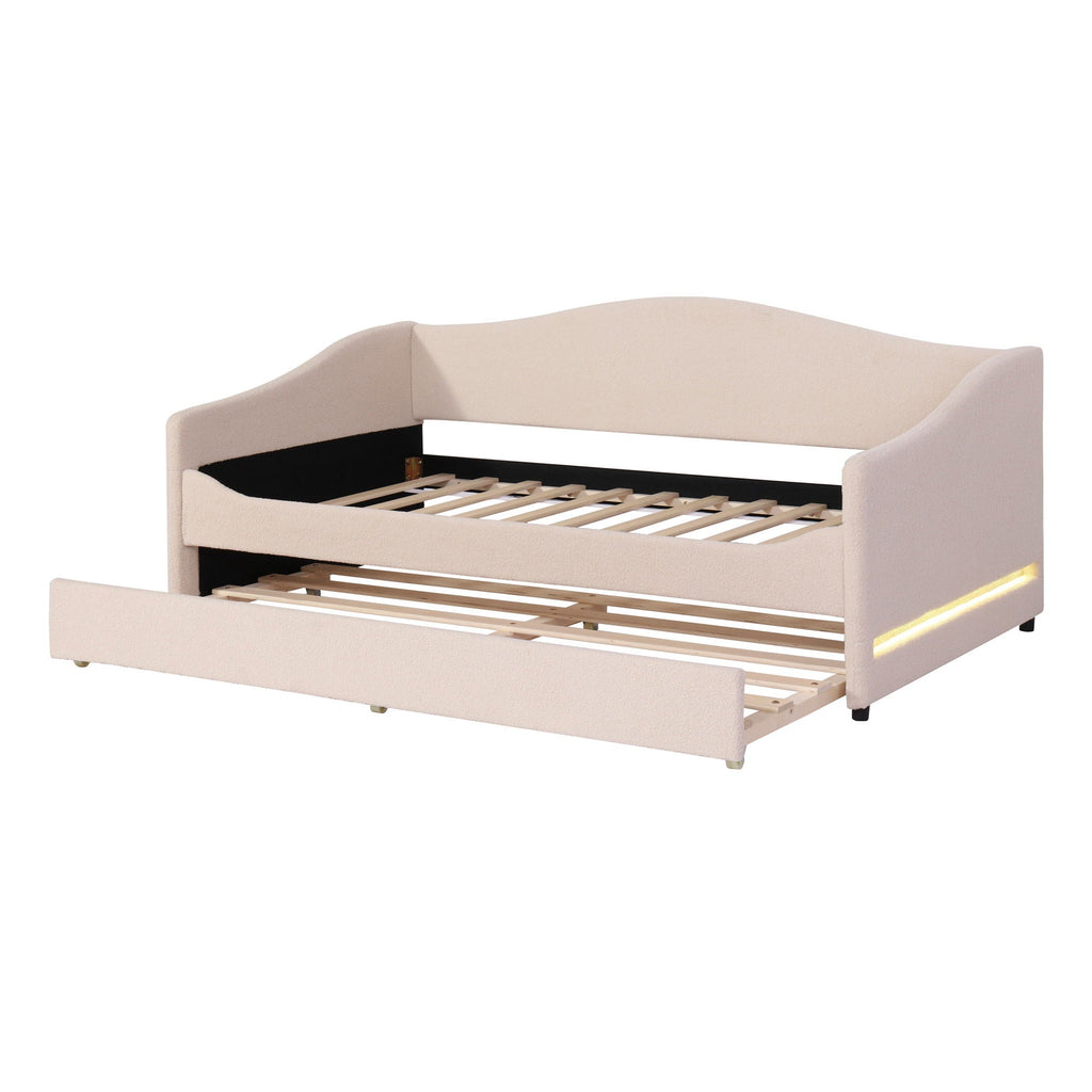 Design Upholstered Daybed With Light And Trundle
