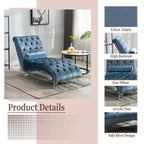 Chaise Lounge Indoor, Button Tufted Upholstered Chaise Lounge Chair With Pillow