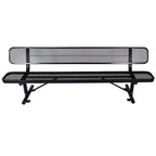 6' Outdoor Steel Bench With Backrest
