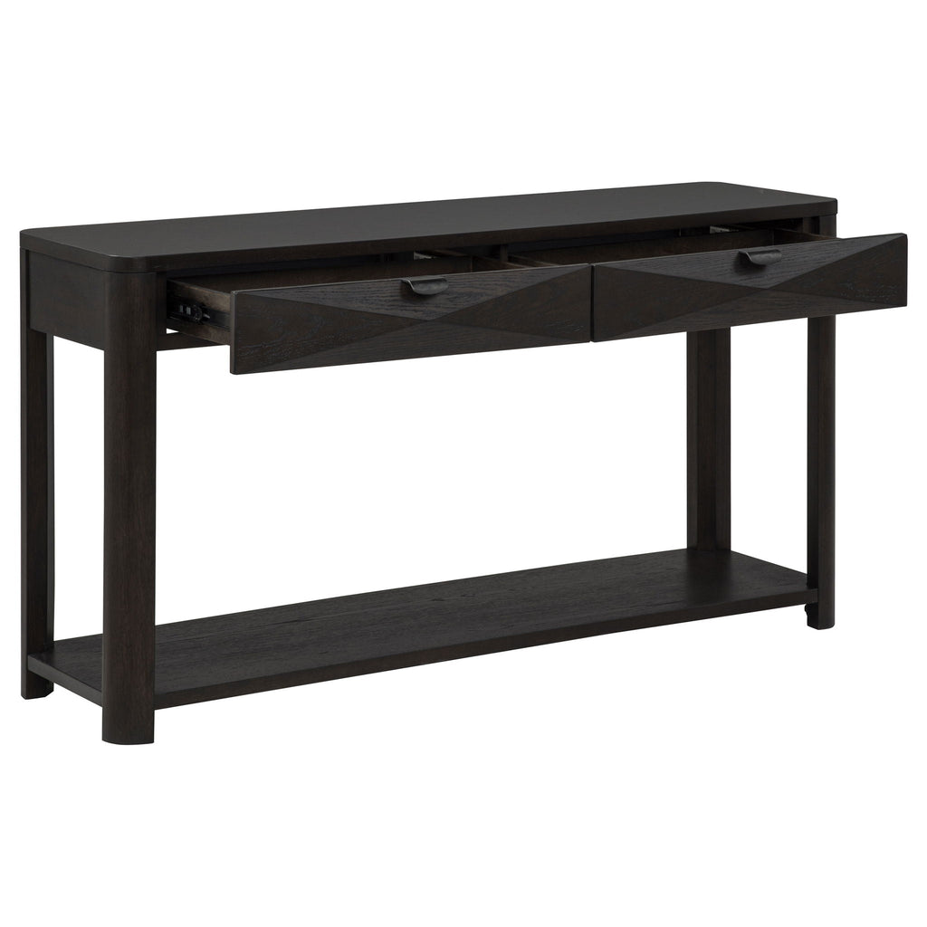 Marcelo Sofa Console Table with 2 Drawers and Shelf Coffee