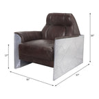 Brancaster - Accent Chair - Espresso Top Grain Leather & Aluminum