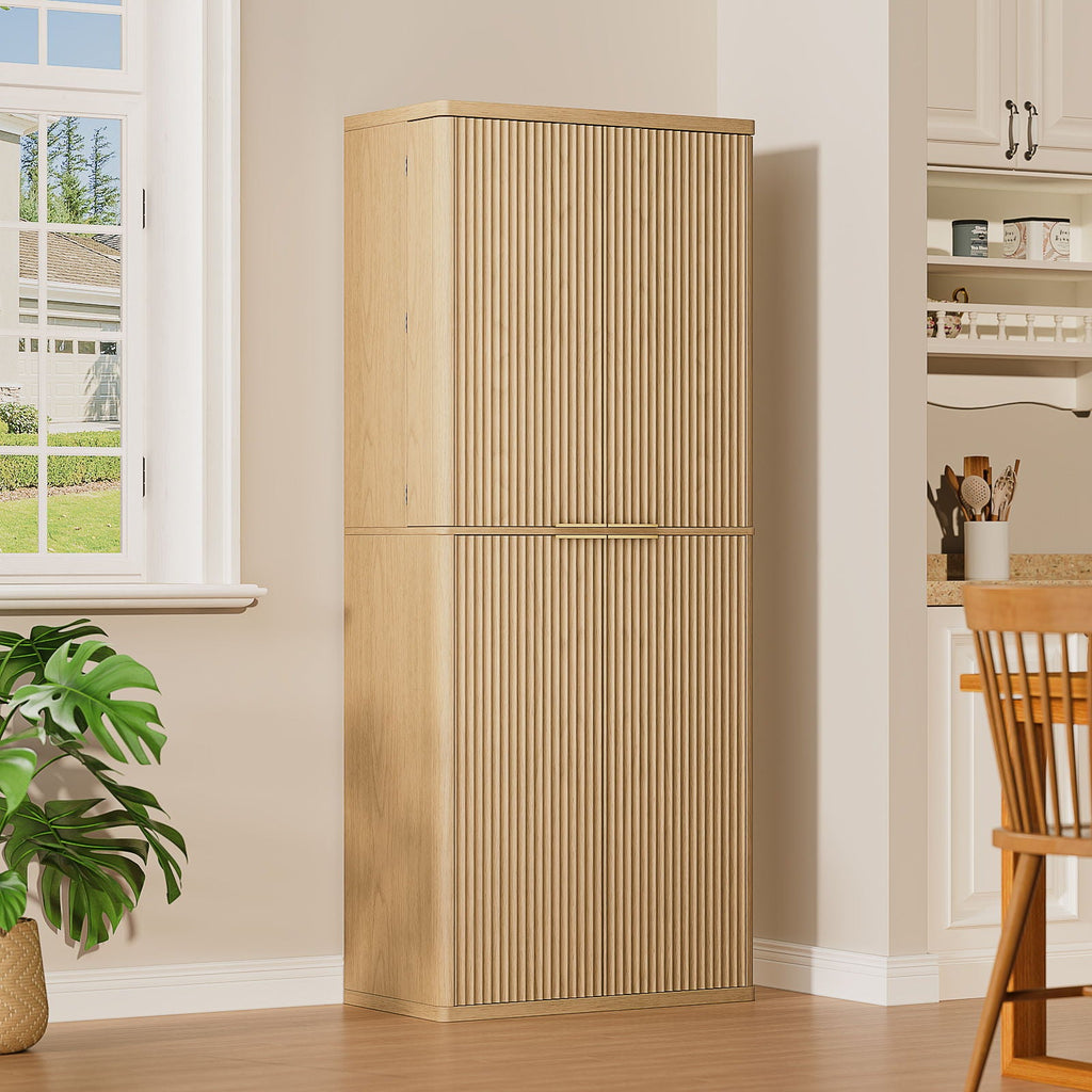 Kitchen Pantry Cabinet With 6 Doors