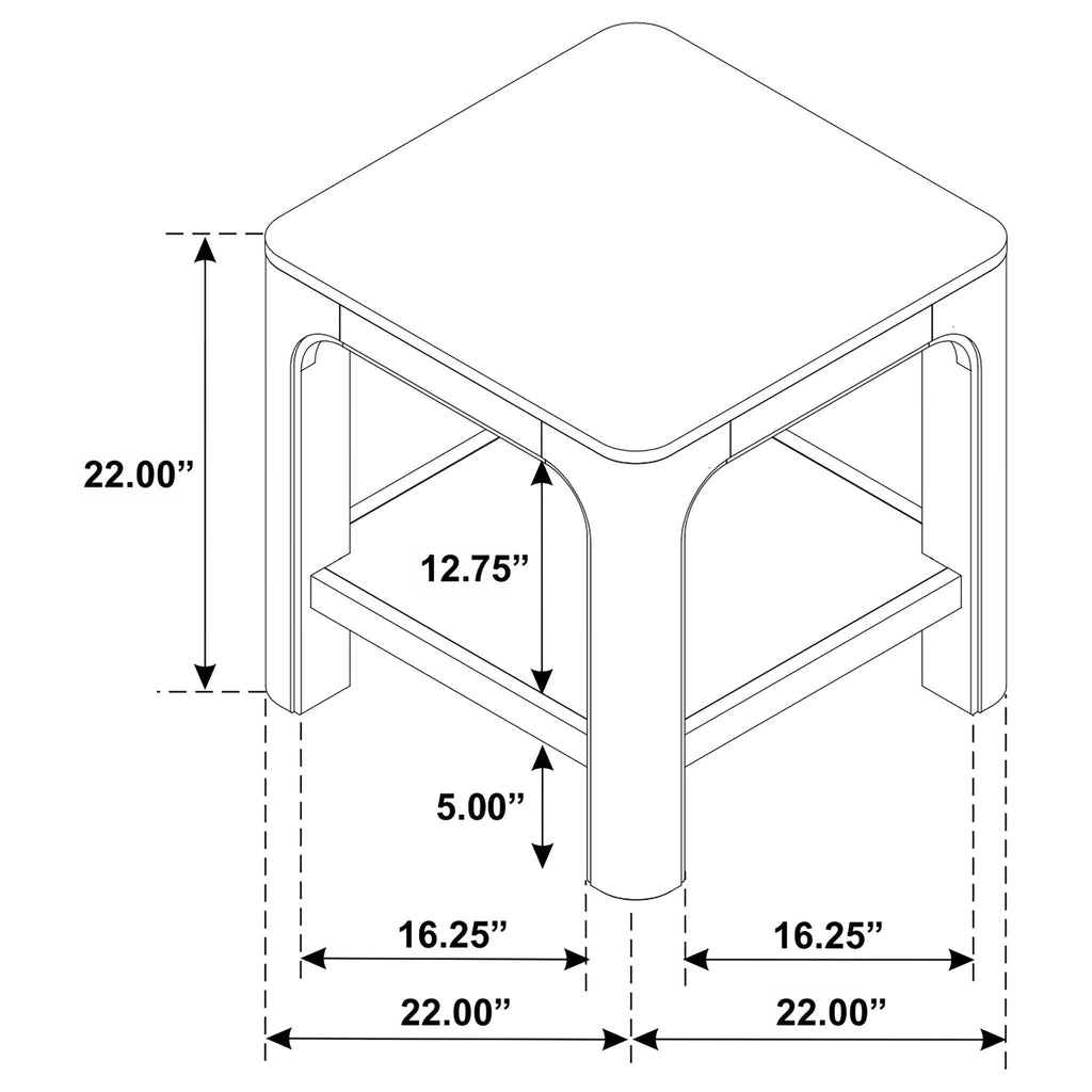Solano Square Wood Side End Table with Shelf Weathered Mango