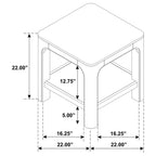 Solano Square Wood Side End Table with Shelf Weathered Mango
