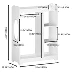 Dress Up Storage With Mirror And Hooks, Clothes Rack With Hanging Rod, 3 Side Hooks, Open Shelves, Top Shelf Organizer - White