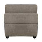 Rylie - Modular Armless Chair With Pillow - Brown Linen