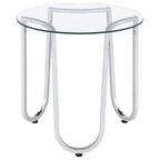 Beller 2-piece Round Tempered Glass Top Coffee Table Set Chrome