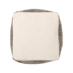 Barracuda - Handcrafted Cotton Pouf With Chevron Pattern - Brown / Beige