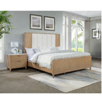 Nightstand With Accented Hardware - Natural Wood
