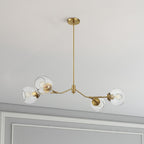 Jewel - 4 Lights Chandelier Ceiling Hanging Light Fixture - Clear / Gold