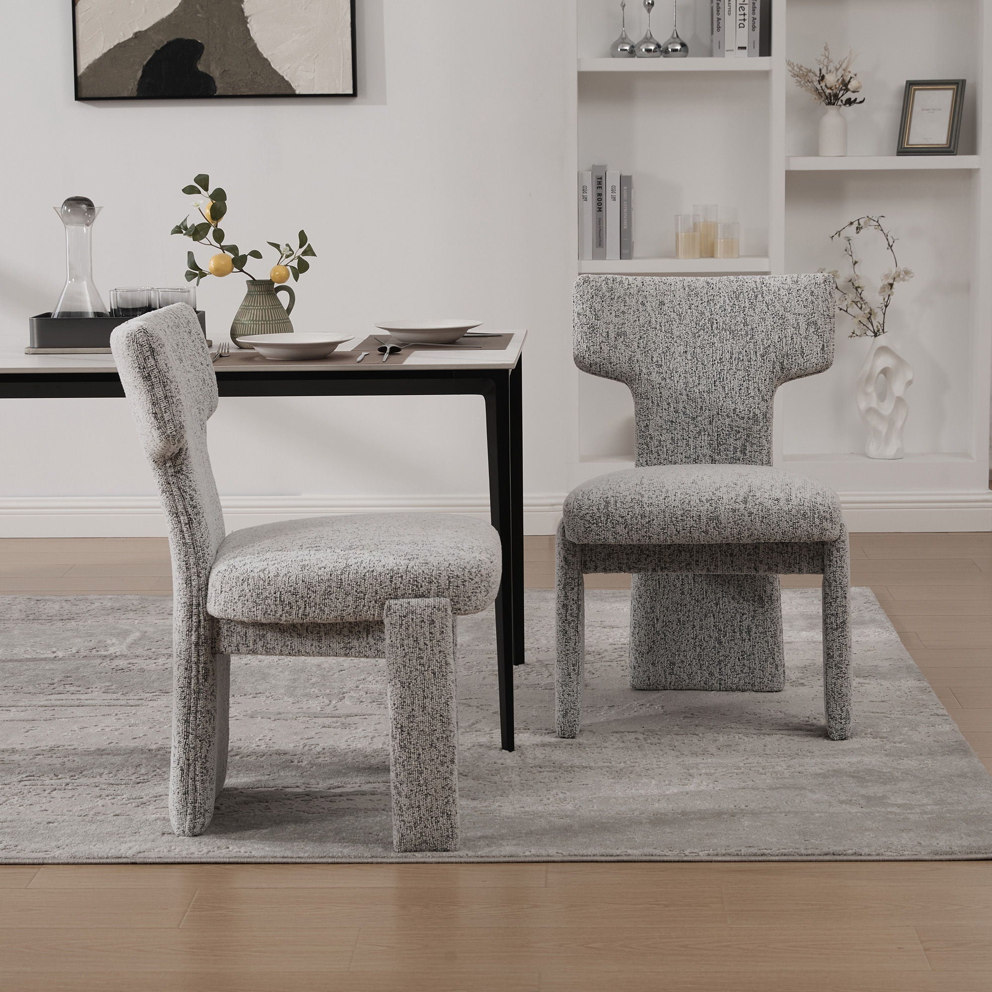 Armless Curved Back Accent Chairs