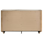 Leanne 6-drawer Sinter Stone Top Dresser Cabinet Light Oak