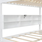 Bunk Bed With Storage Cabinets And USB Ports