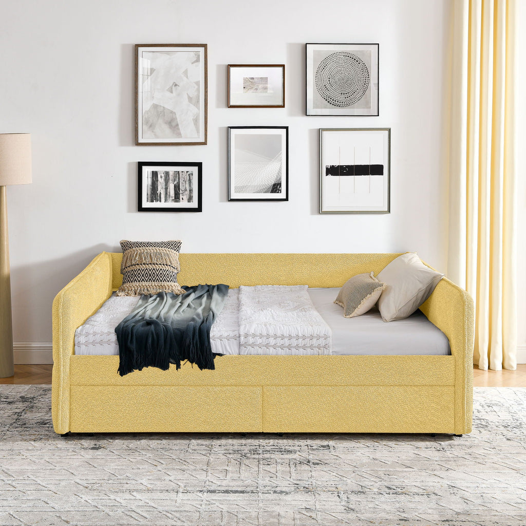 Upholstered Daybed & 2 Drawers