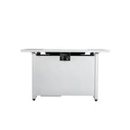 Outdoor 43" Rectangular Fire Pit Table With Adjustable Flame Control - White