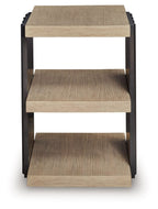 Rylandyn - Rectangular End Table - Black / Light Brown