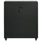 Ravenne 5-drawer Velvet Upholstered LED Chest of Drawers Black