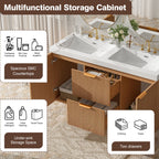 Modern Wall Mounted Bathroom Vanity, Soft Close Doors