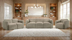 Dorset 3-piece Upholstered Round Track Arm Sofa Set Brown
