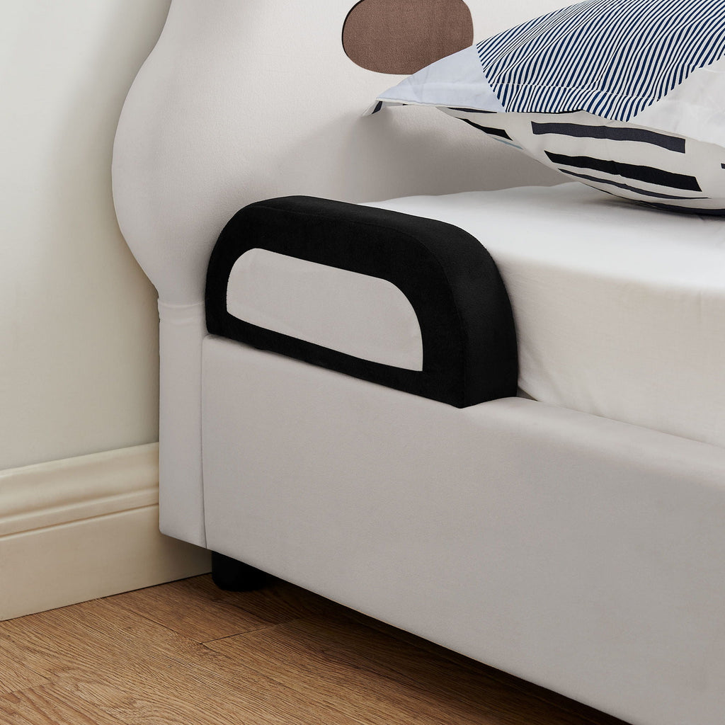 Twin Size Cute Panda Shaped Kids Bed - White / Black