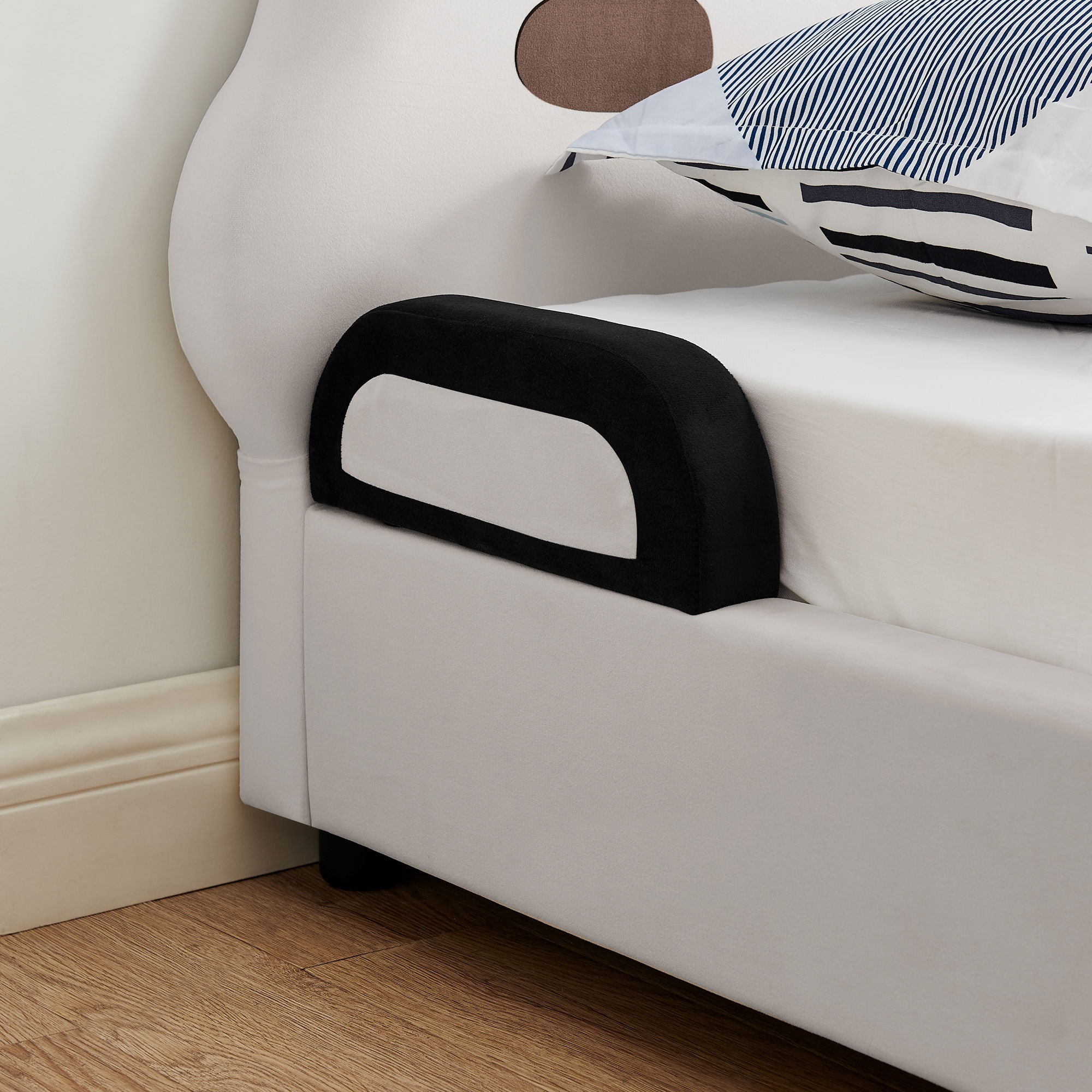 Twin Size Cute Panda Shaped Kids Bed - White / Black