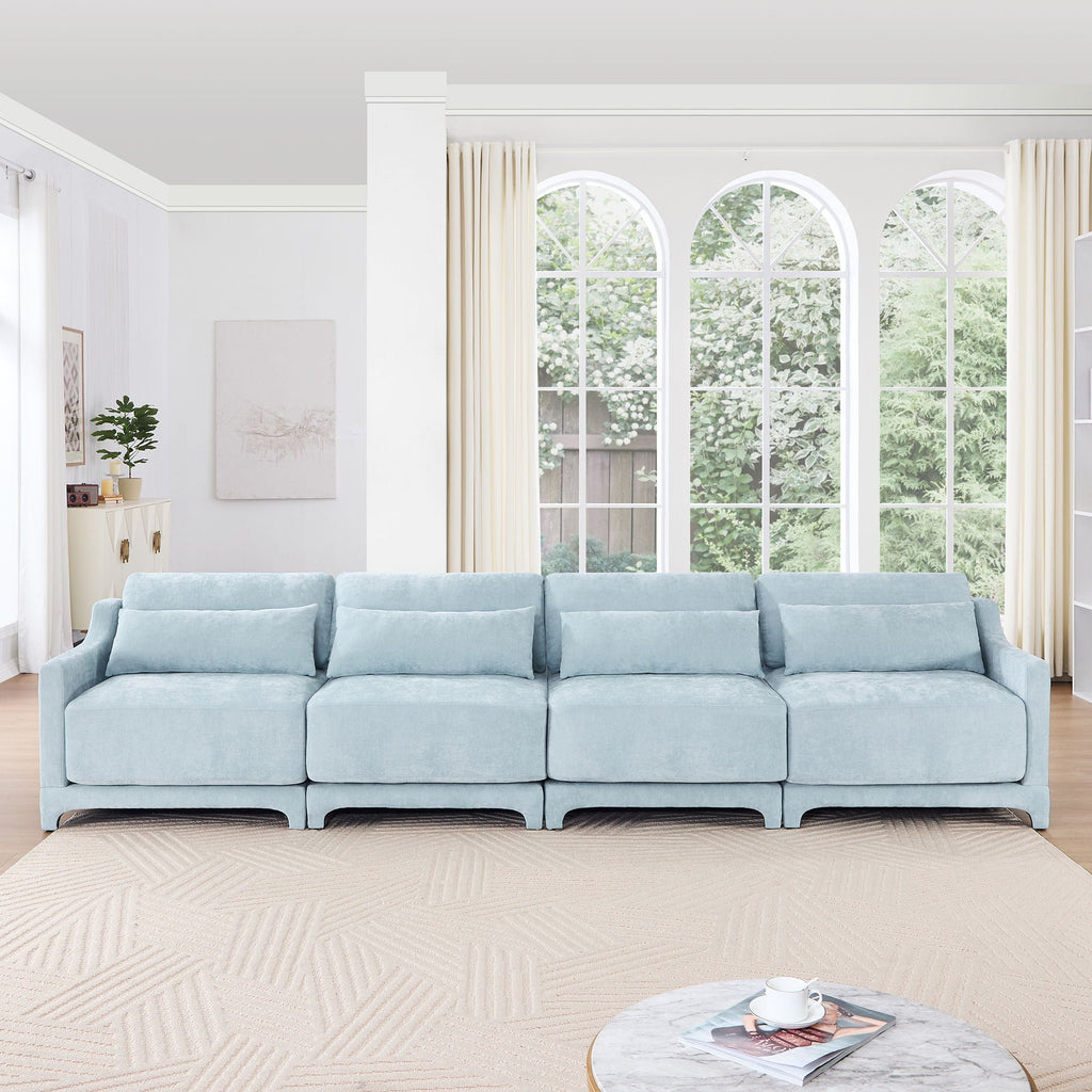 Elegant Sofa With Ergonomic Design And Lumbar Pillows