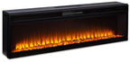 Electric LED Black Wide Fireplace Insert 57.63"W x 8.88"D x 16.88"H