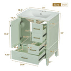 Bathroom Vanity, Modern Bathroom Cabinet With Sink Combo Set, Bathroom Storage Cabinet With A Soft Closing Door And 3 Drawers, Solid Wood Frame