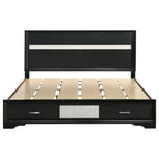 Miranda 51-inch Wood Eastern King Storage Panel Bed Black