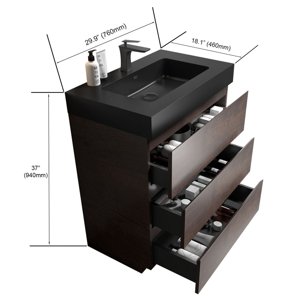 Alice - Bathroom Vanity With Large Storage, Freestanding