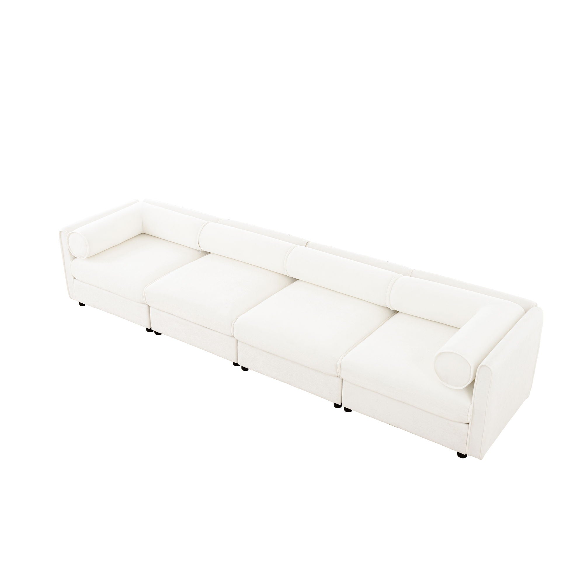 Stylish Sofa With Storage Seat And Cylindrical Backrest