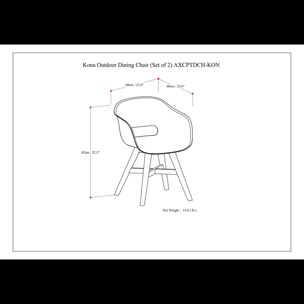 Kona - Outdoor Dining Chair In Plastic (Set of 2)