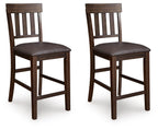 Haddigan - Upholstered Barstool (Set of 2) - Dark Brown