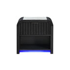 Beverly - Nightstand With Speakers, Rounded Sides - Black White