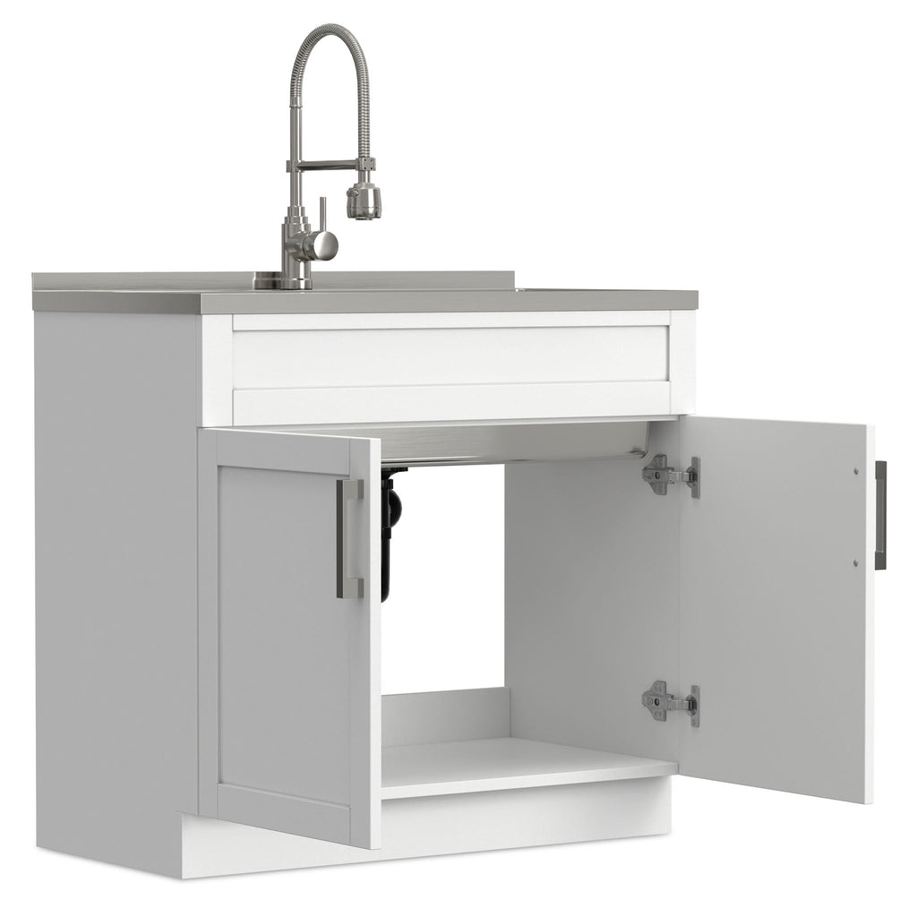Hennessy - Deluxe Laundry Cabinet With Faucet And Stainless Steel Sink