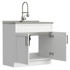 Hennessy - Deluxe Laundry Cabinet With Faucet And Stainless Steel Sink