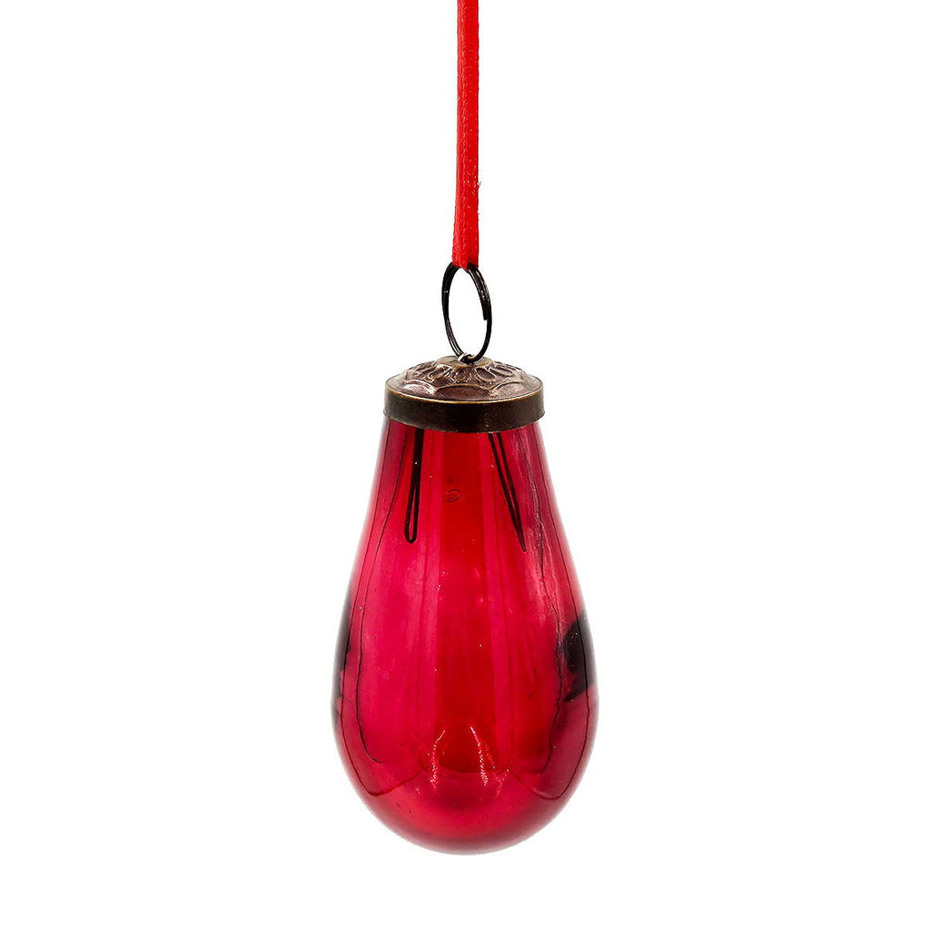 Luster Tear Drop Ornament, Glass Decorative Hanging Christmas Tree Ornaments For Holiday Party Decorations (Set of 12)