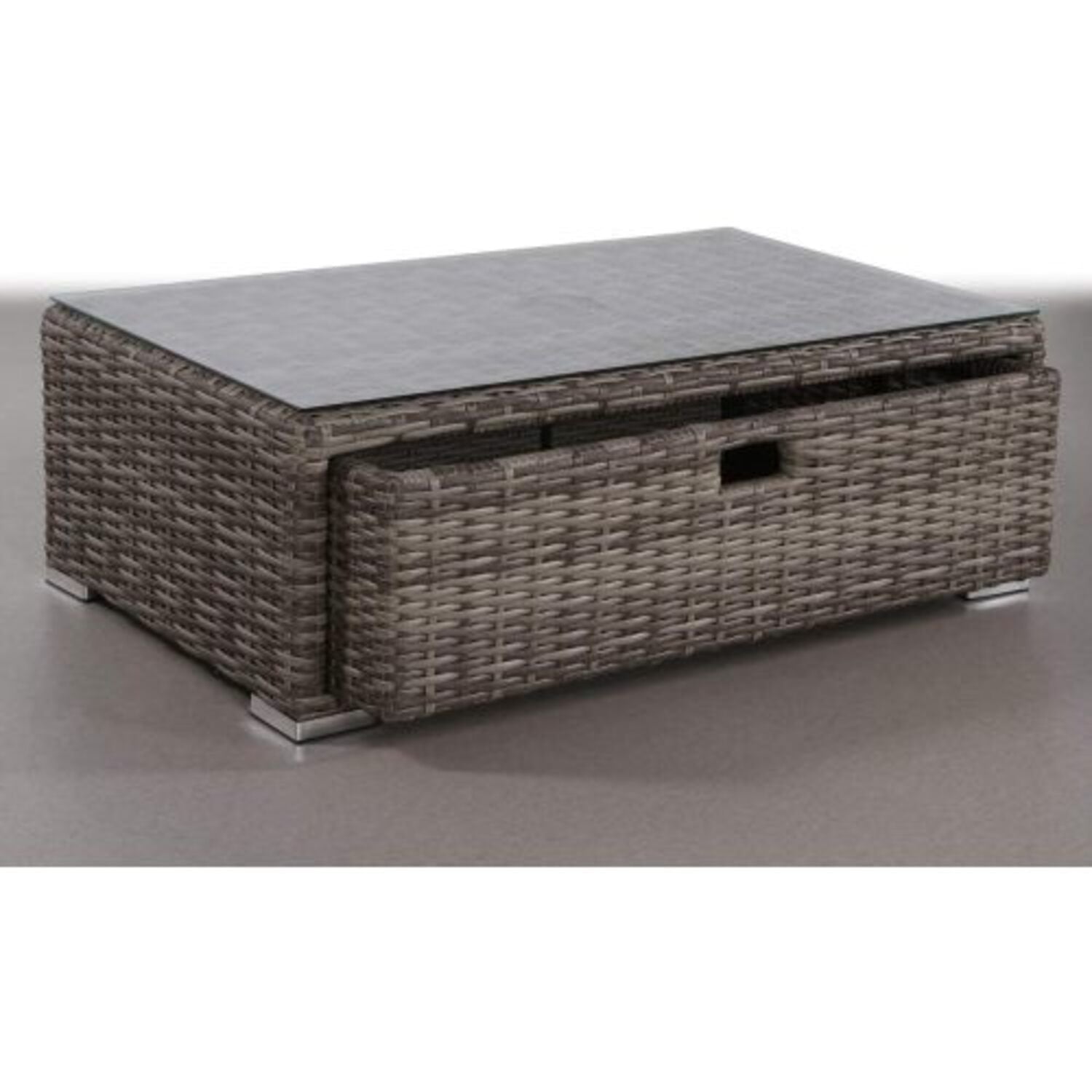 Glass Outdoor Coffee Table - Gray Mix