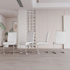 Modern Dining Chairs With Padded Seat, High Back