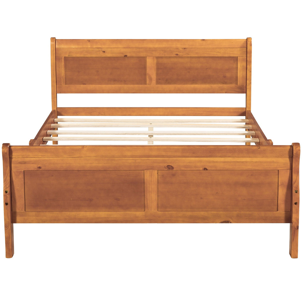 Platform Bed Frame Mattress Foundation Sleigh Bed With Headboard / Footboard / Wood Slat Suppor
