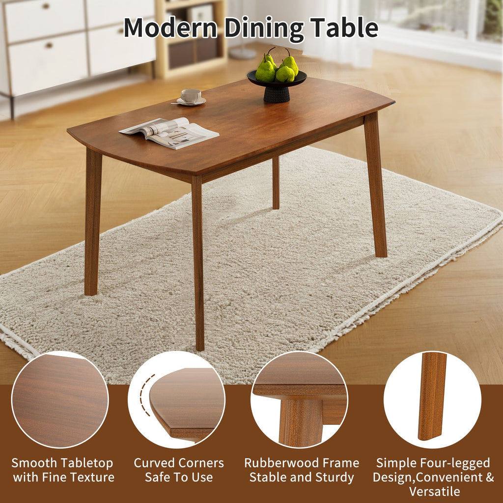 Dining Table Set For 4, Solid Wood Dining Table And Solid Wood Chairs, 5 Pieces Farmhouse Dining Table And 4 Upholstered Chairs - Brown / Gray