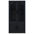 Riva 4-door Tall Accent Display Cabinet LED Lighting Black