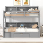 Carolee - Twin Size Bunk Bed With Built-In Shelves
