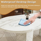 Oval Dining Table With Wood Strip Base