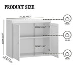 Kitchen Storage Cabinet With Double Doors, Adjustable Shelves, Sideboard Buffet For Dining Room - White